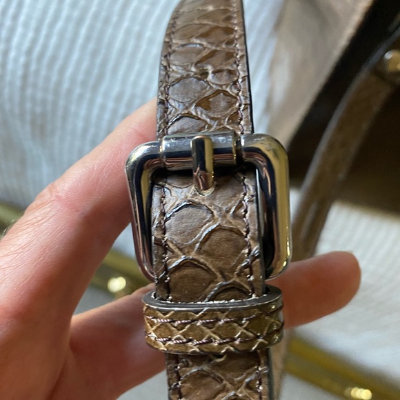 Claudia Firenze Large Brown Croc Handbag - Picture 5 of 9